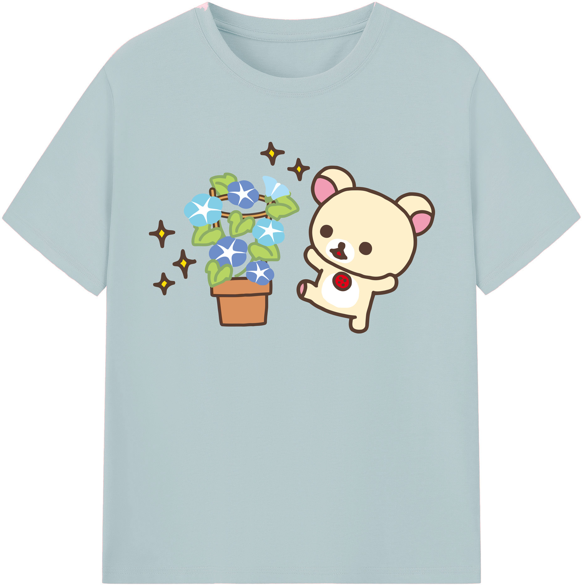 （画像用） リラックマ リラックマ キイロイトリ Rilakkuma Korilakkuma Kiiroitori 綿100％半袖Tシャツ（フロントプリント）